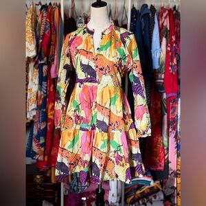 Jcrew Safari Tiered Long-Sleeve Women's Dress sz M EUC